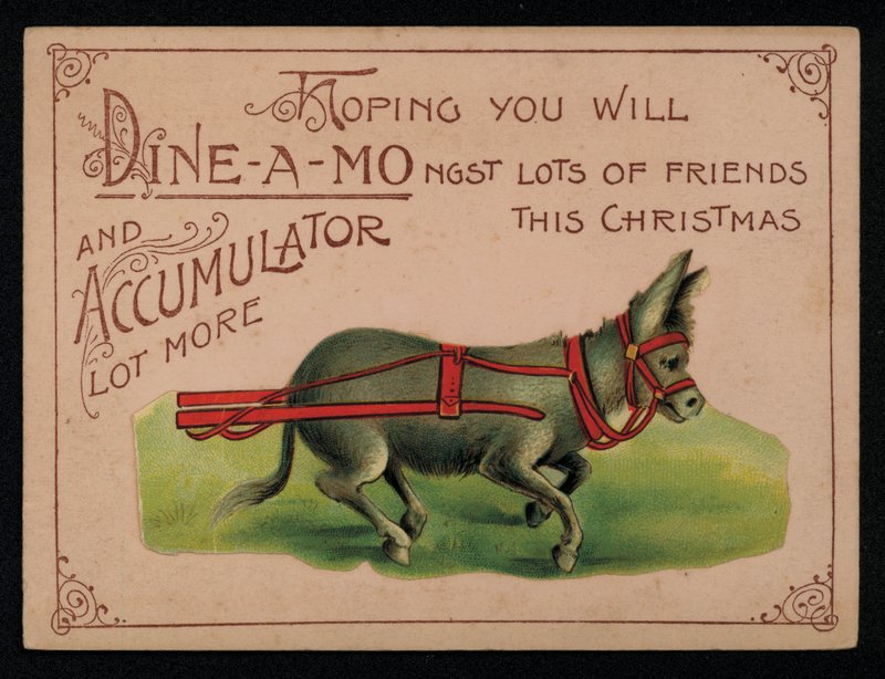 Âne et message de Noël, carte de vœux - English School