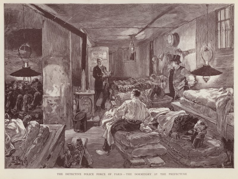 Dortoir à la Préfecture de Police de Paris, France - English School