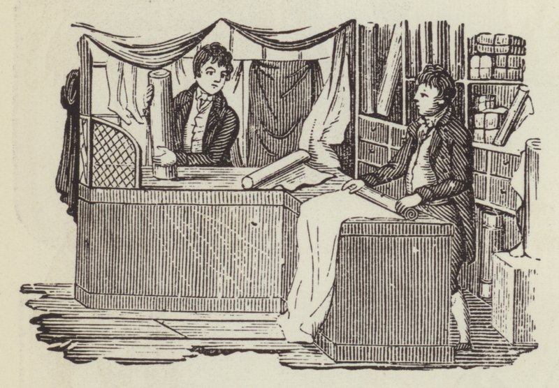 Magasin de drapier (gravure) - English School