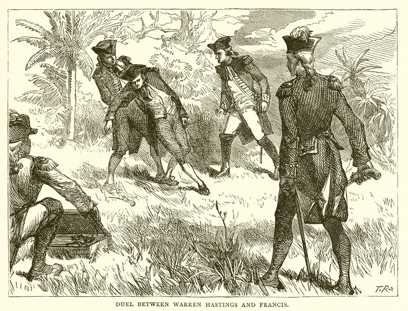 Duel entre Warren Hastings et Francis - English School