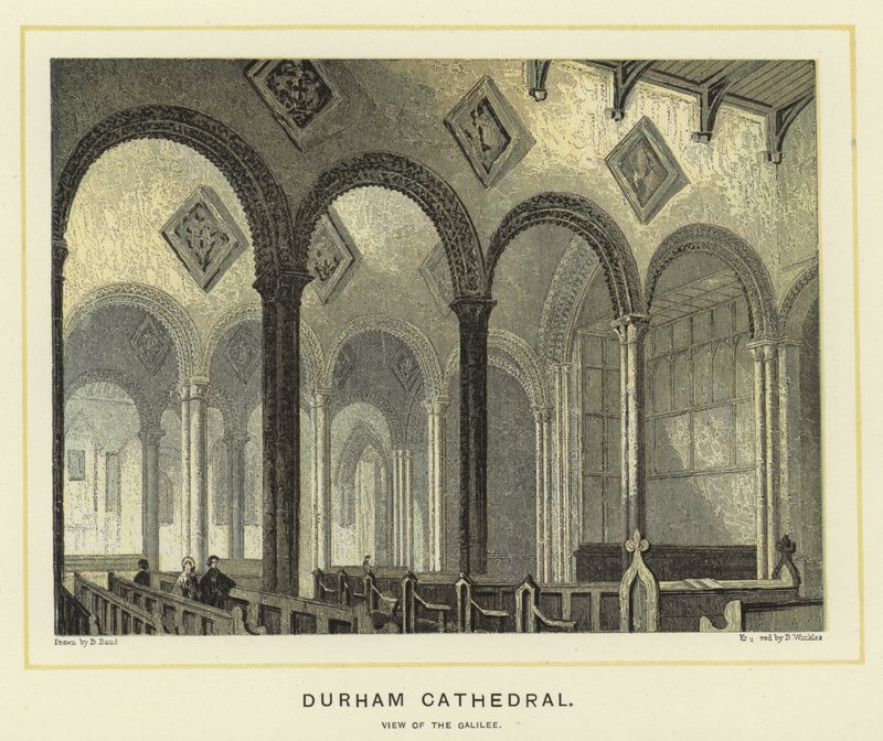 Cathédrale de Durham, vue de la Galilée - English School