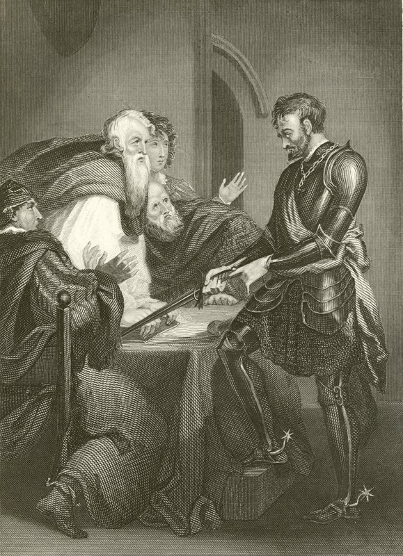 Comte Warrenne justifiant les titres de ses domaines - English School