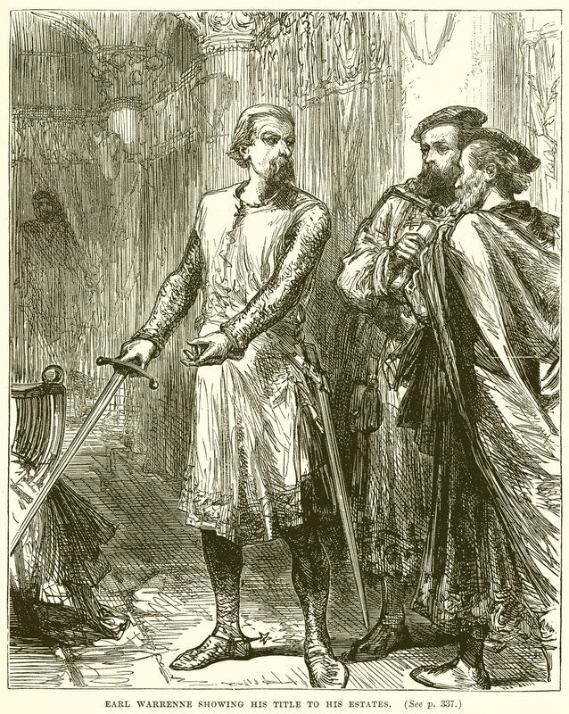 Le comte Warrenne montrant son titre à ses domaines - English School