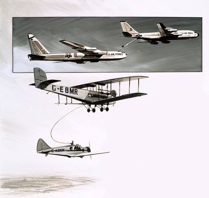 Ravitaillement en vol précoce pour un Handley Page W10 - English School