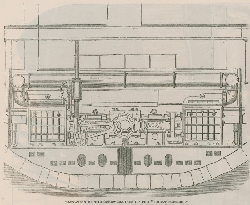 Élévation des moteurs à vis du Great Eastern - English School