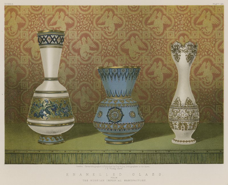 Verre émaillé de la Manufacture impériale russe - English School