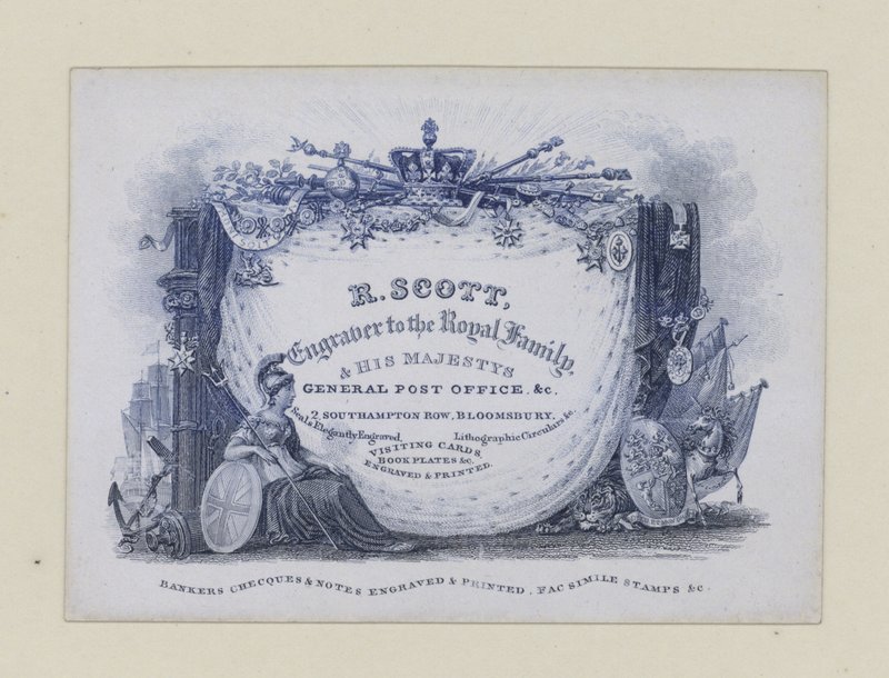 Graveurs, R Scott, carte de visite - English School