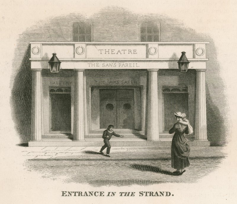 Entrée sur The Strand du Théâtre Sans Pareil (Théâtre Adelphi), Londres - English School