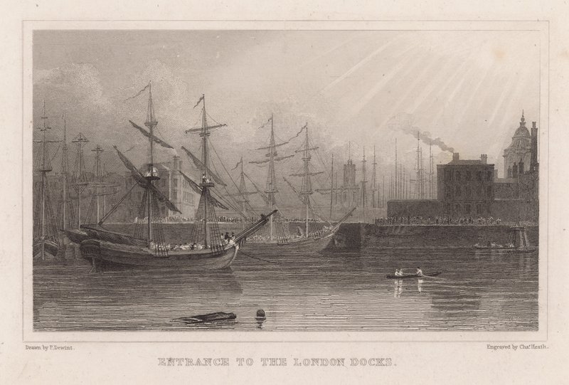 Entrée des docks de Londres - English School