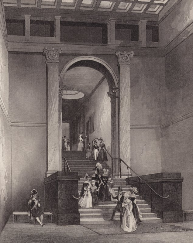 Entrée de la National Gallery, Londres - English School