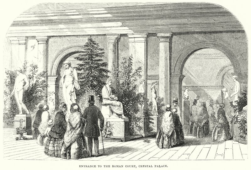 Entrée de la cour romaine, Crystal Palace (gravure) - English School