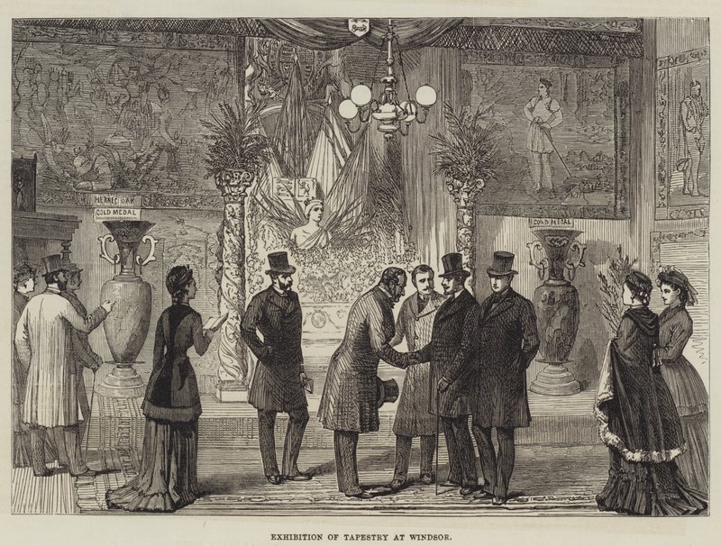 Exposition de tapisserie à Windsor (gravure) - English School