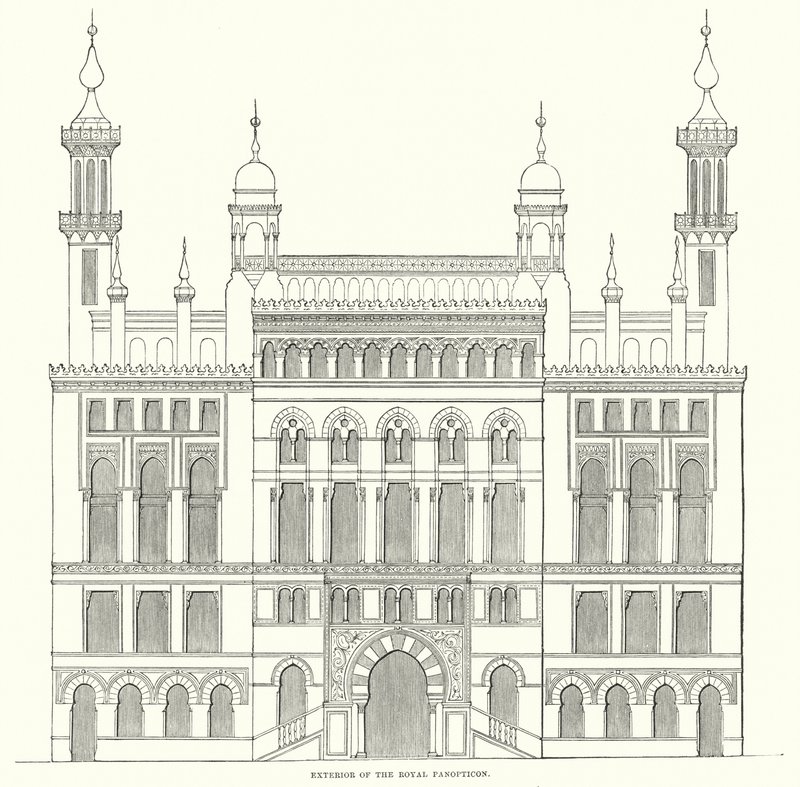 Extérieur du Royal Panopticon (gravure) - English School
