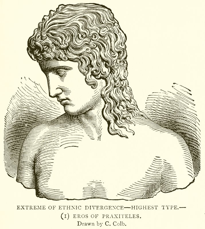 Extrême divergence ethnique--type le plus élevé.--(1) Éros de Praxitèle - English School
