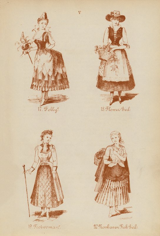 Costumes de fantaisie : Folie, Fille de fleurs, Femme folle, Fille de poisson de Newhaven - English School
