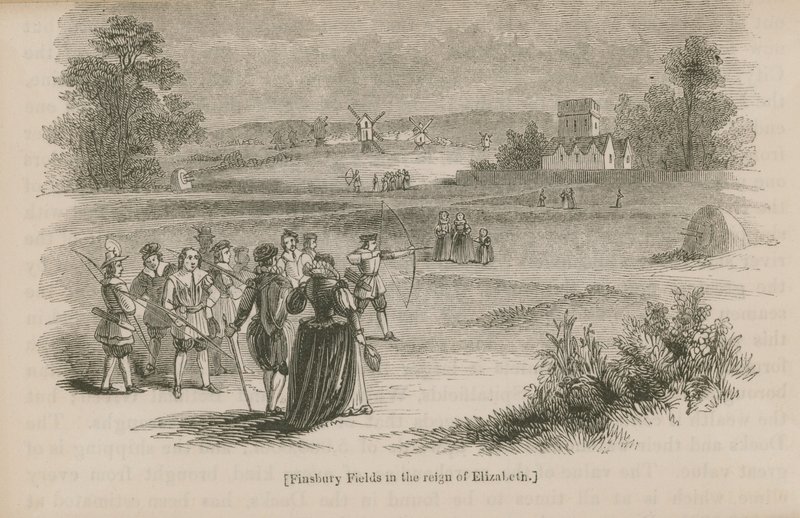 Les champs de Finsbury sous le règne de la reine Élisabeth I - English School