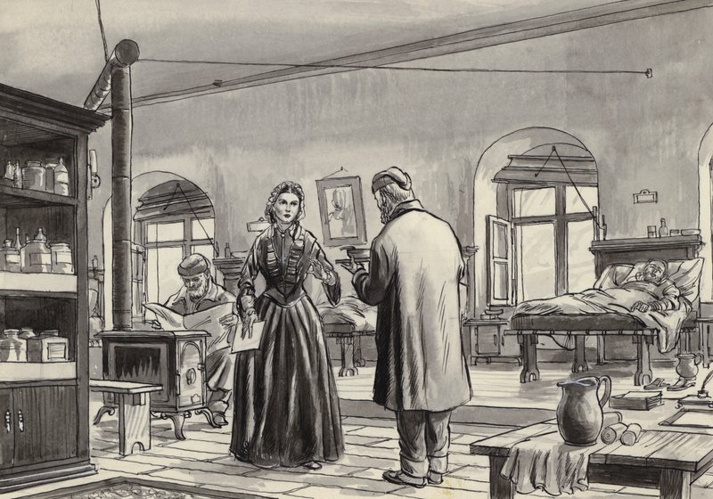 Florence Nightingale travaillant à l