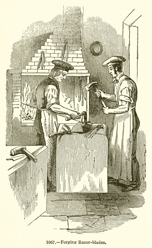 Forgeage des lames de rasoir - English School