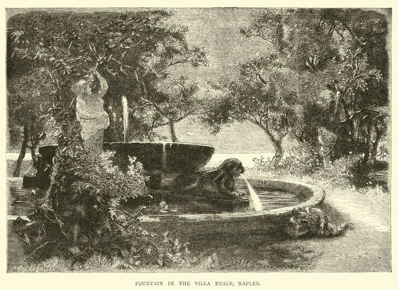 Fontaine dans la Villa Reale, Naples - English School