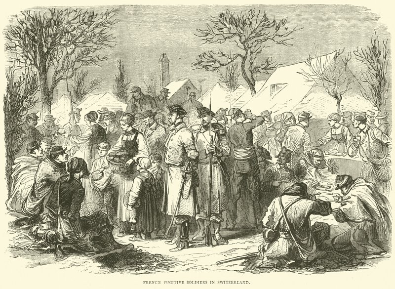 Soldats fugitifs français en Suisse, novembre 1870 - English School