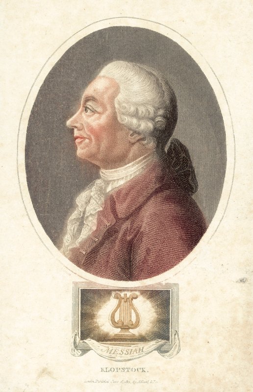 Friedrich Gottlieb Klopstock, poète allemand (gravure en couleur) - English School