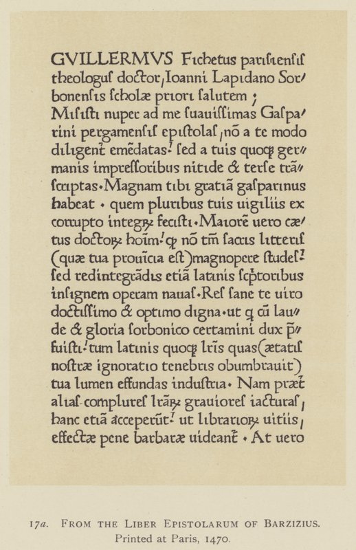 Du Liber Epistolarum de Barzizius, imprimé à Paris - English School