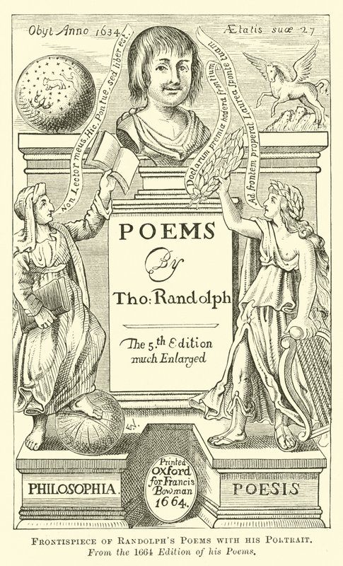 Frontispice des Poèmes de Randolph avec son Portrait - English School