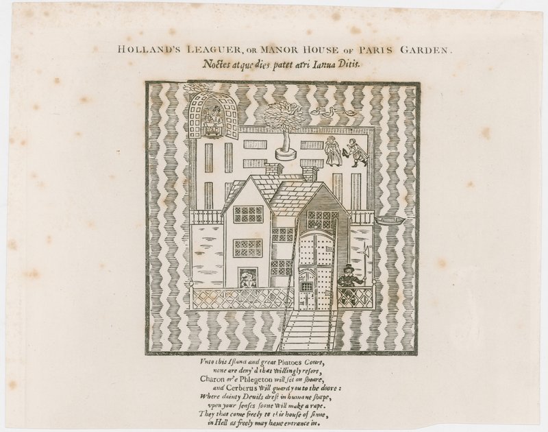 Frontispice de Hollands Leaguer, 1632. Paris Garden - English School