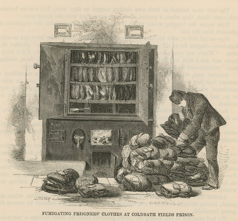 Désinfection des vêtements des prisonniers à la prison de Coldbath Fields - English School
