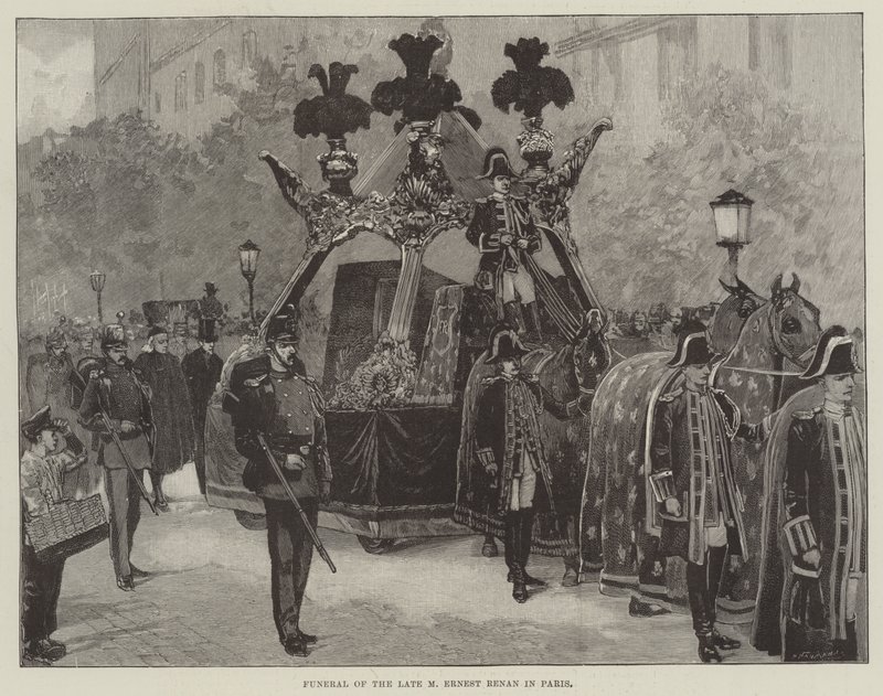Funérailles de feu M. Ernest Renan à Paris (gravure) - English School