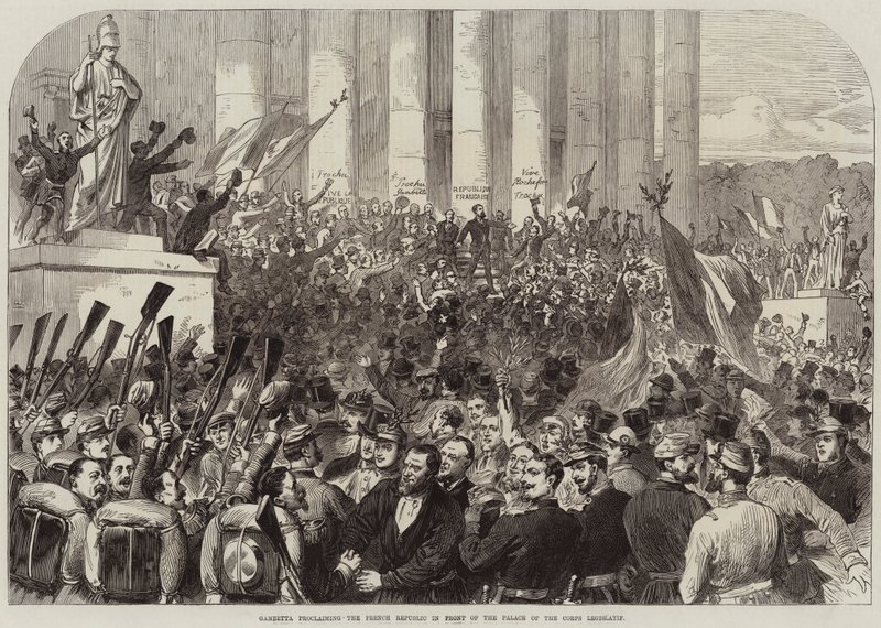 Gambetta proclamant la République française devant le Palais du Corps législatif - English School