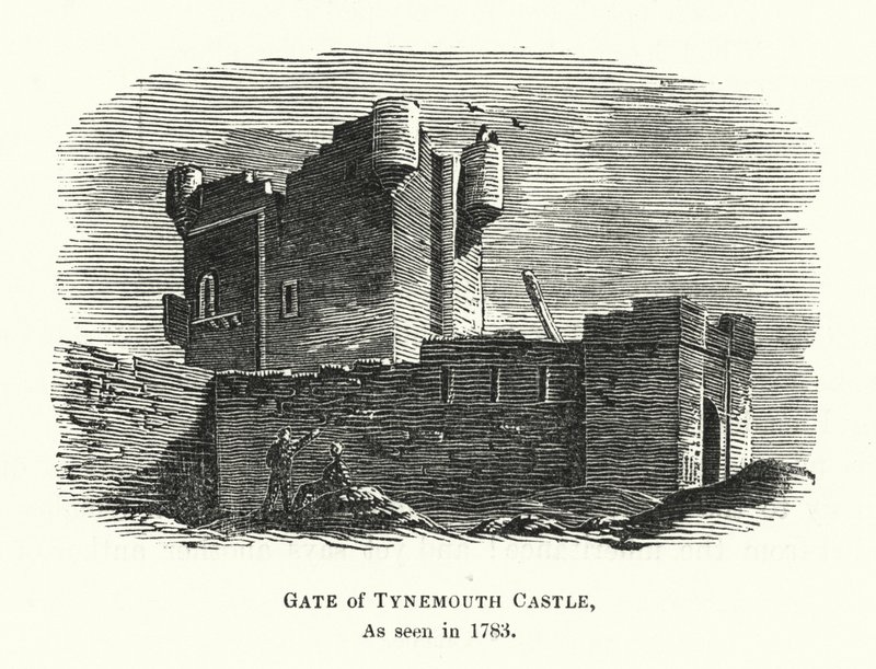 Porte du château de Tynemouth, vue en 1783 - English School