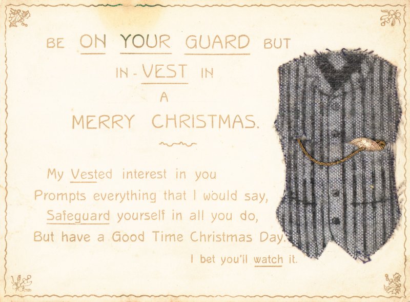 Gilet pour homme, carte de Noël - English School