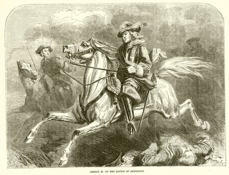 George II à la bataille de Dettingen - English School