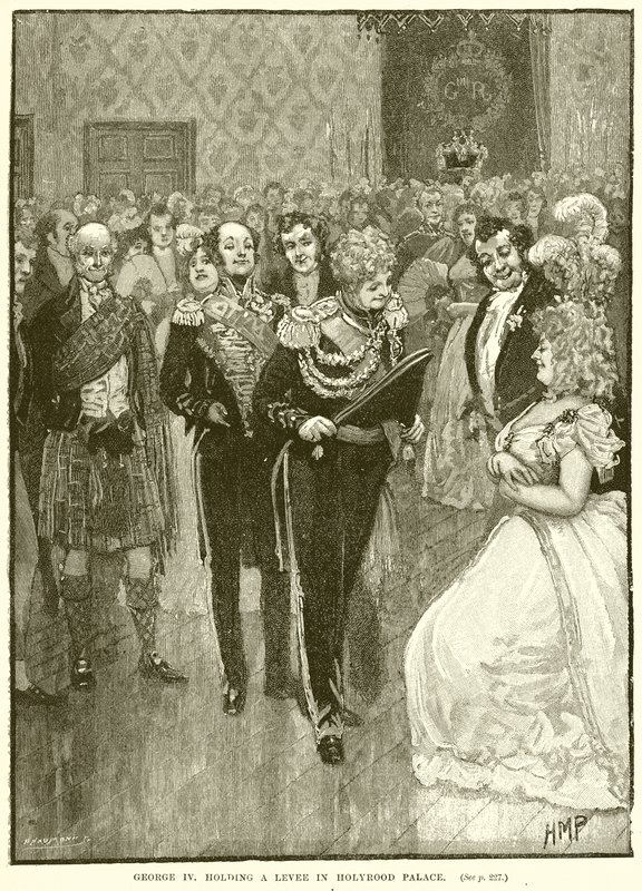 George IV tenant une réception au palais de Holyrood - English School