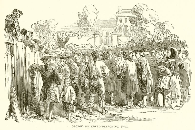 George Whitfield prêchant, 1735 - English School