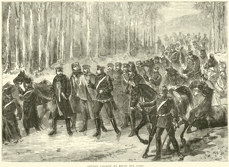 Cavalerie allemande en route pour Paris - English School