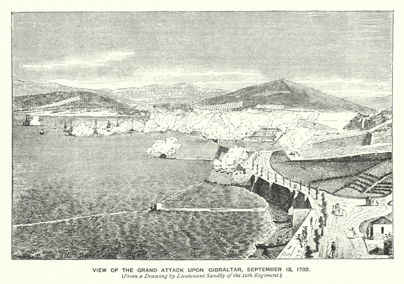 Gibraltar : Vue de la grande attaque sur Gibraltar - English School