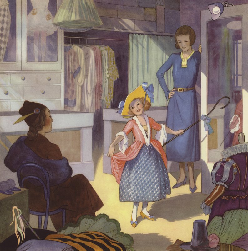 Fille se déguisant en Petite Bo Peep - English School
