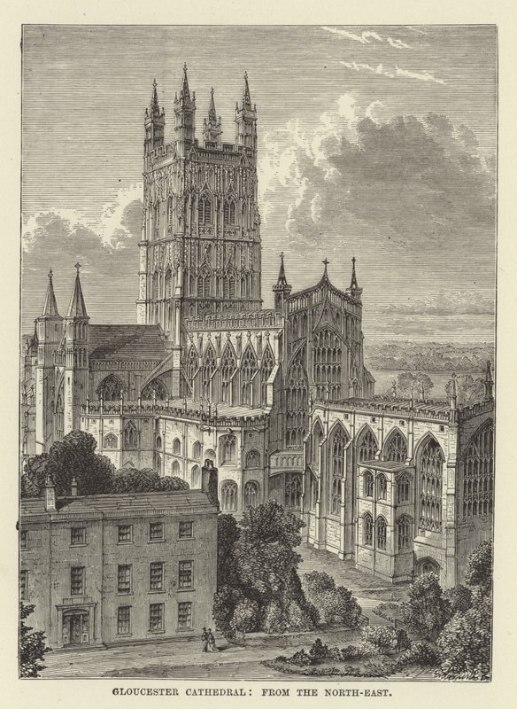 Cathédrale de Gloucester, vue du nord-est - English School
