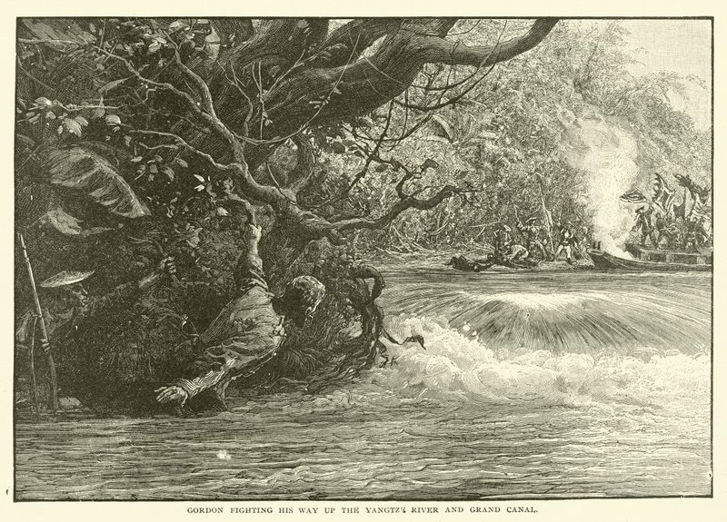 Gordon se frayant un chemin sur le fleuve Yangtze et le Grand Canal - English School