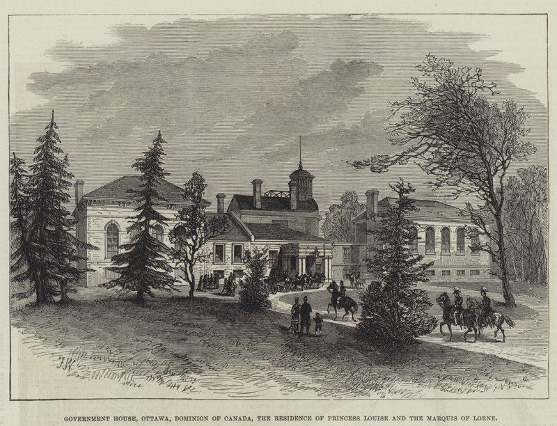 Maison du gouvernement, Ottawa, Dominion du Canada, résidence de la princesse Louise et du marquis de Lorne (gravure) - English School