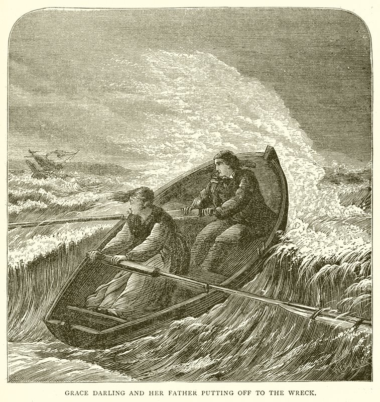 Grace Darling et son père se rendant à l