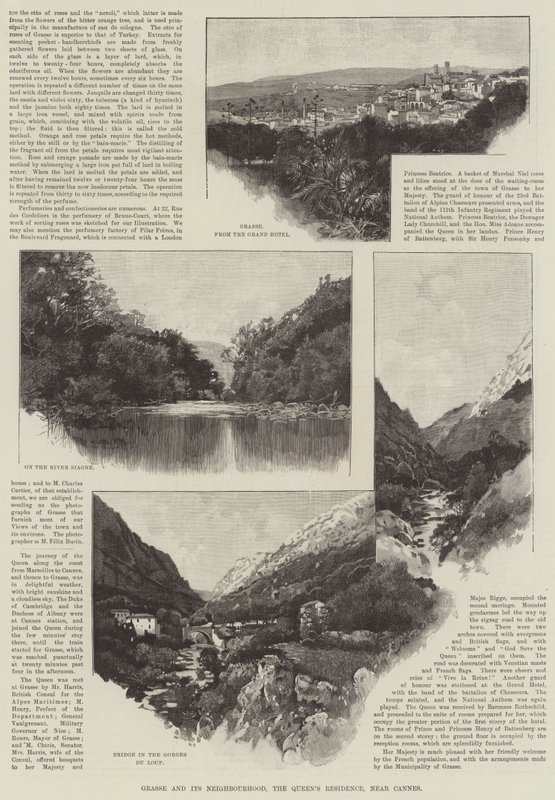 Grasse et ses environs, la résidence de la reine, près de Cannes (gravure) - English School