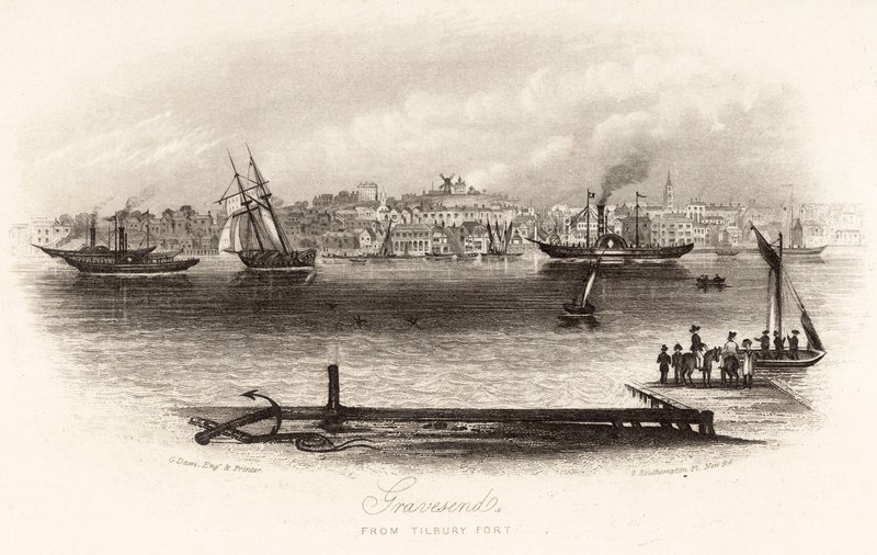 Gravesend depuis le fort de Tilbury - English School