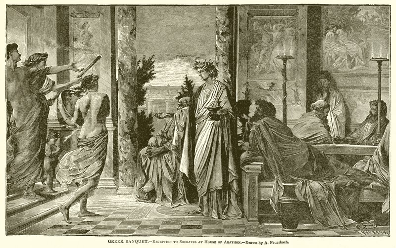 Banquet grec. Réception de Socrate chez Agathon - English School