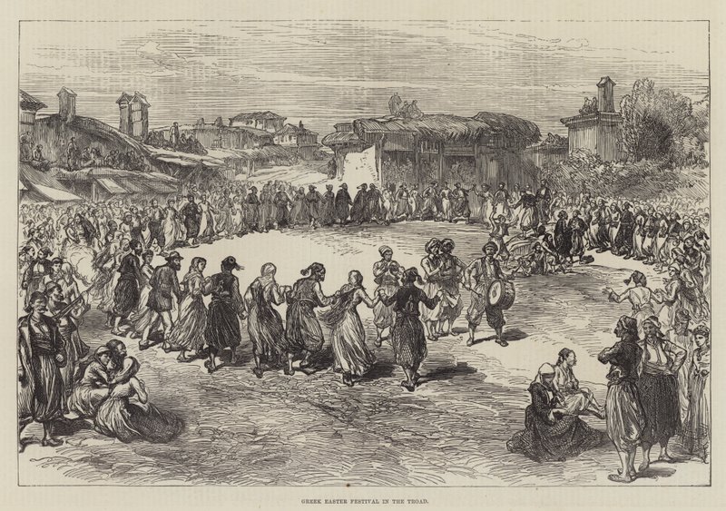 Festival de Pâques grec dans la Troade (gravure) - English School