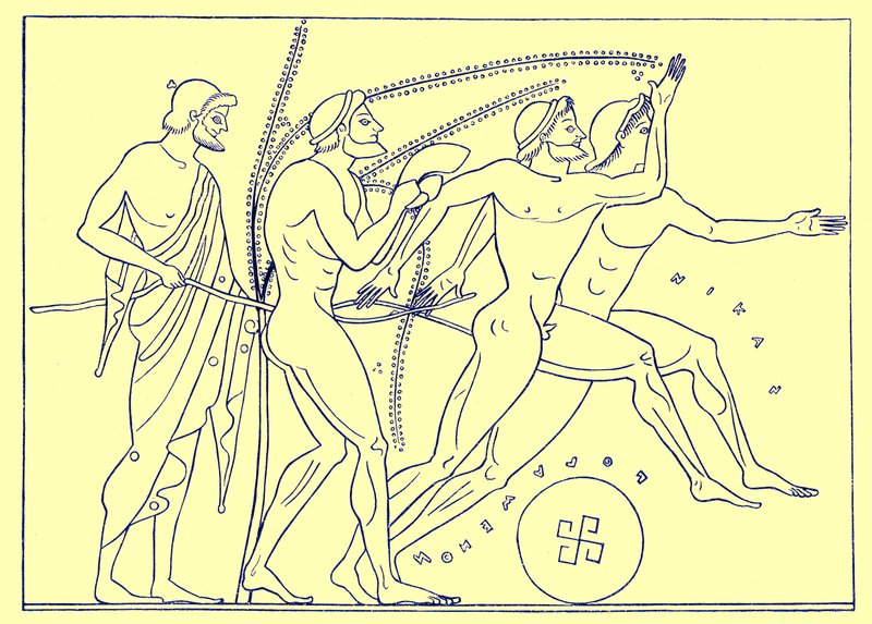 Coureurs grecs, illustration pour Olympia par Adolf Boetticher, 1886 - English School