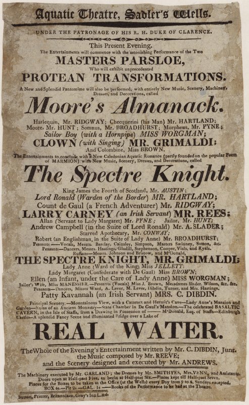 Grimaldi au théâtre aquatique - English School