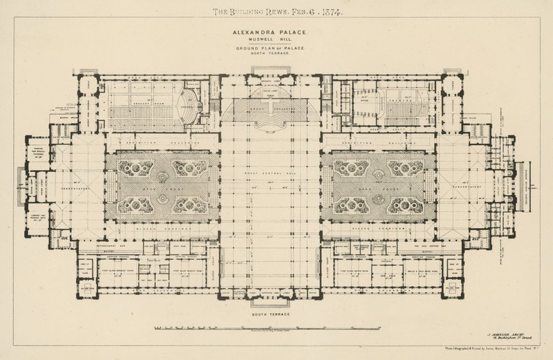 Plan du rez-de-chaussée de la terrasse nord du palais Alexandra - English School